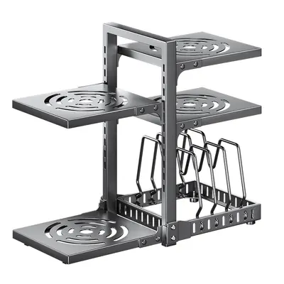 Kitchen pot rack, multi-tier, adjustable, for cabinets - 6