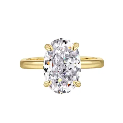 8 karat oval kesim nişan yüzüğü 3A kübik zirkonya