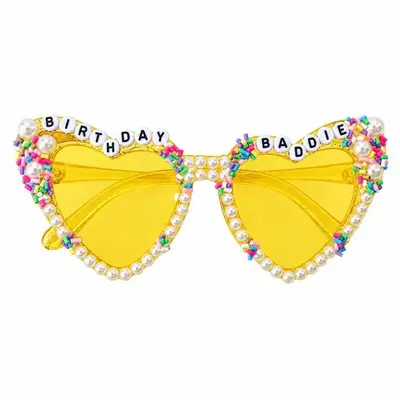 Birthday Sunglasses with Pearl Heart Frames - 13