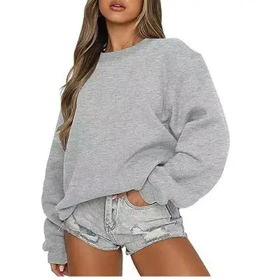 Damen Sweatshirt mit Fleecefutter, Rundhals, lockere Passform - 9