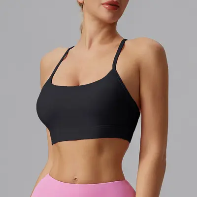 Women's Nude-Feel Sports Bra, Thin Strap, Shockproof, Quick-Dry - 4