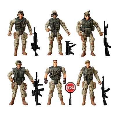10-cm-Tarnsoldaten-Figur mit beweglichen Gelenken und Waffen
