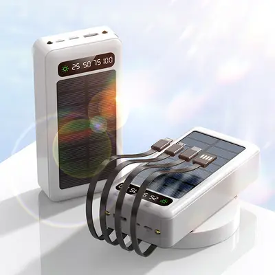Grenzüberschreitender Bestseller Solar-Powerbank 20000 ultragroße Kapazität mit integriertem Kabel tragbar Großhandel mobile Stromquelle - 8