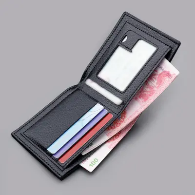 Men's Short Zipper Wallet with Driver's License Slot - 3