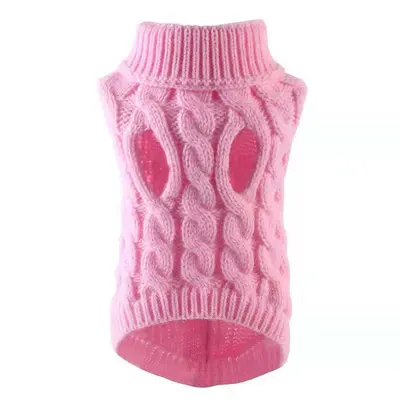 Einfarbiger Strickpullover für Hunde, Herbst und Winter - 11