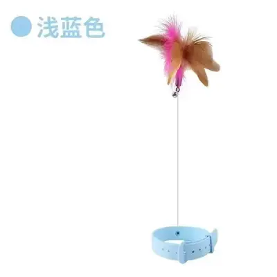 Cat Teaser Wand with Feathers and Bell, Neck-Hung Interactive Cat Toy - 8