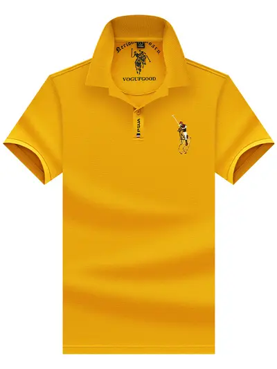 Men's Short Sleeve Polo Shirt, Solid Color, Moisture-Wicking