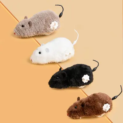 Peluş Fare Kedi Oyuncağı, Koşan ve Elektrikli, Gerçekçi Tasarım - 12
