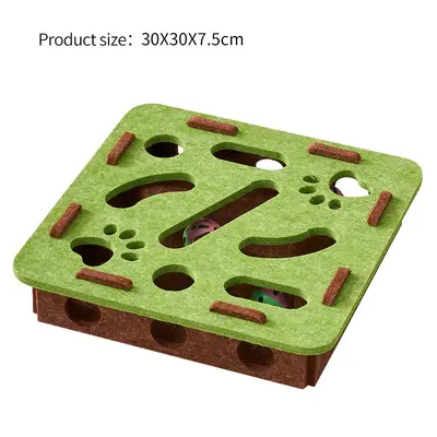 Cat Scratch Board Self-Play Interactive Cat Toy with Maze and Felt Box - 9