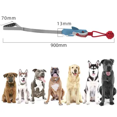 Squeaky Dog Toy with Cotton Ball and Rope Knot, Interactive - 4