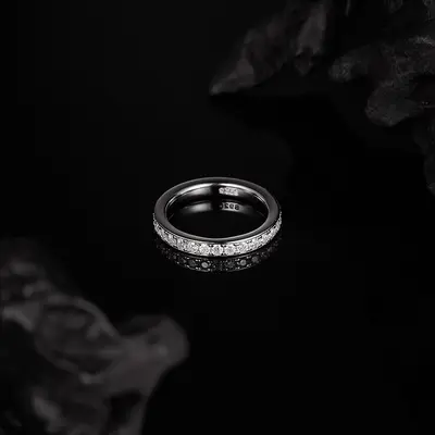 S925 Sterling Silver Moissanite Starry Stacking Ring for Women