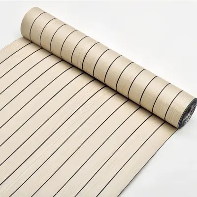 3D Grid Self-Adhesive Wall Sticker, Wood Grain Design - 7