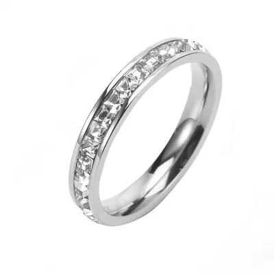 Titanium steel star ring zircon couple matching rings