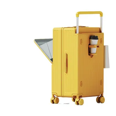 37-inch Wide Handle Large Capacity Anti-scratch Luggage with Front Opening Travel Suitcase Multi-functional Shock Absorption Trolley Case