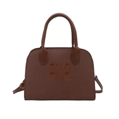 Women's Large Lettered Handbag with Shoulder and Crossbody Strap - 10