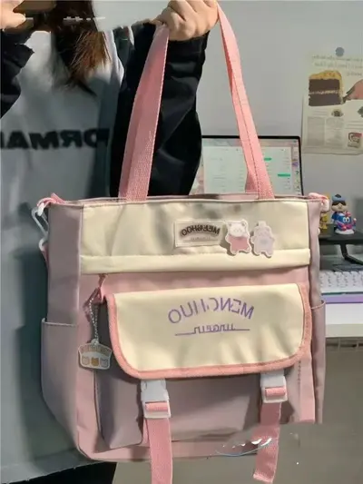 versatile multi-functional tiki style crossbody bag school bag large capacity tote bag shoulder bag girl student classroom work dress bag - 9
