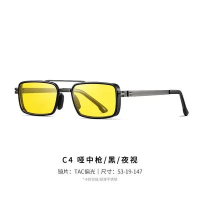 Men's Steel Frame Square Polarized Sunglasses, Model S15229, Ultra-Light - 10