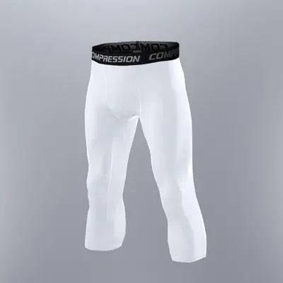 Men's Basketball Sports Leggings, 7/8 Length, Quick-Dry, Compression - 5