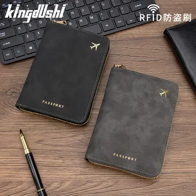 Sınır Ötesi Yeni Model Fermuar Pasaport Çantası Kalın Koruyucu Kılıf Çok Fonksiyonlu RFID Hırsızlık Önleyici Yurt Dışı Pasaport Çantası Toptan
