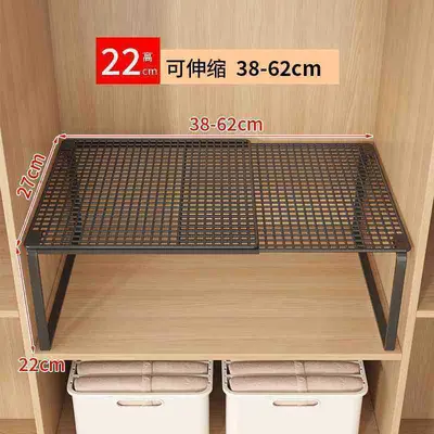 衣柜收纳分层架隔板衣整体橱柜子隔层鞋柜分隔伸缩宿舍置物架隔断 - 9