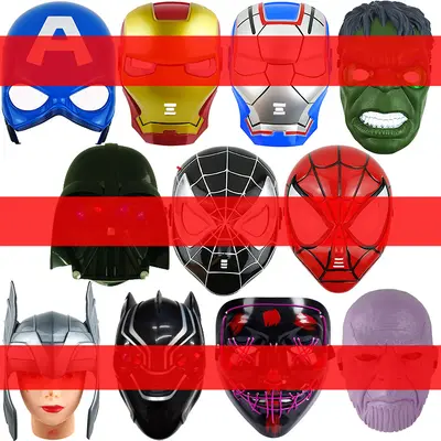 Glowing Children's Hero, Rabbit and Pumpkin Role-Play Masks for Halloween