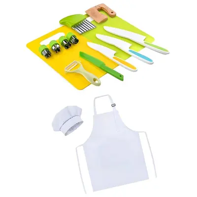 13-teiliges Kunststoff-Kinderküchenbesteck-Set mit Schneidebrett - 10