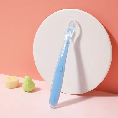 Hamile ve bebek ürünleri bebek yumuşak kafalı silikon gıda takviyesi kaşığı gıda sınıfı bebek pirinç gevreği püresi kaşığı çocuk besleme sofra takımı - 10
