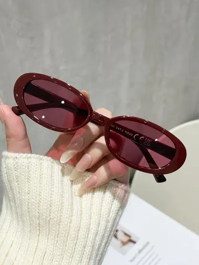 3-Pack Oval Frame Sunglasses for Women, Retro Style - 8