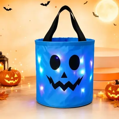 Halloween Pumpkin Candy Bucket, Lantern Handbag Style, Custom Design - 9