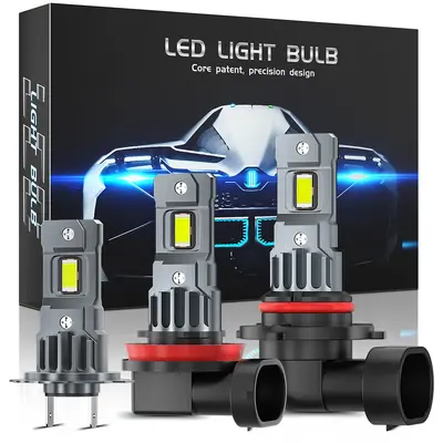 H7/9005/9006/H11 Car LED Headlight Bulb, Plug and Play, Integrated Driver