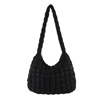 Large capacity, multi-pocket, cotton-padded bag, single shoulder crossbody bag, pleated cloud bag, tote bag, women's bag, storage bag.