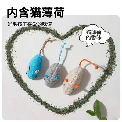 Cat Toy Set with Mice and Catnip, Durable Interactive Play - 2