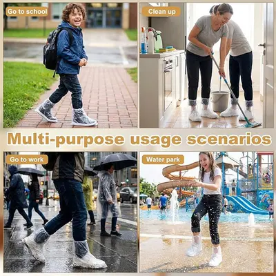 Disposable Waterproof Rain Shoe Covers, Adult and Children