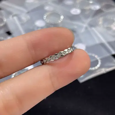 Xiangja 18k Gold plattiert Coco Rautenmuster Ring - 9