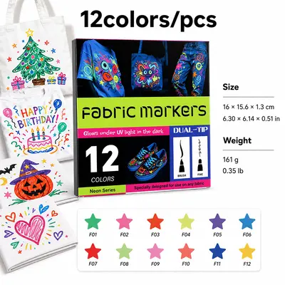 Dual-head fabric pen, UV-resistant, washable - 11