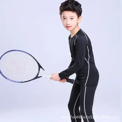 Kids Compression Shirt Training Suit Boys Fitness Wear Long Sleeve Basketball Sports Base Layer Quick-Dry Clothing Football Set Spring