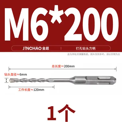 Extended Electric Hammer Drill Bit for Concrete, Round and Square Shank - 9