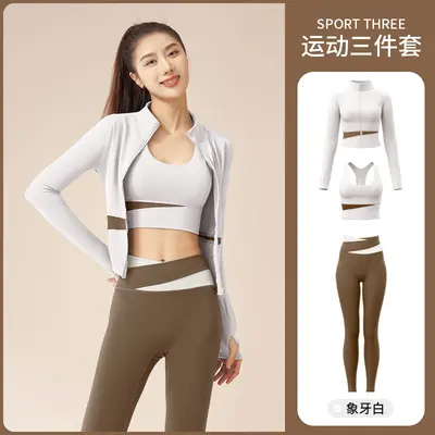 Color-Block High-Waist Yoga Set, Breathable, Butt-Lifting - 9
