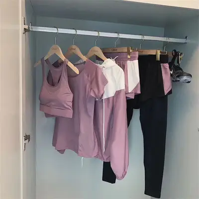 Yoga spor takımı, beş parçalı, hızlı kuruyan