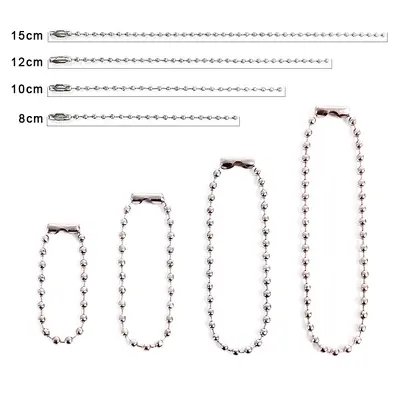 Silberne Metall-Perlenkette 10cm und 12cm für DIY-Schmuck