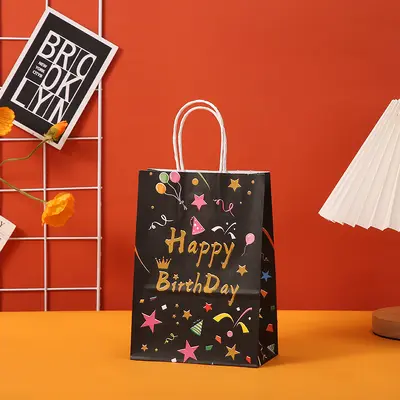 Kraft Paper Birthday Gift Bag Hand Bag