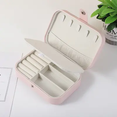 Halsketten-Ring-Schmuck-Aufbewahrungsbox Mädchen-Stil tragbare Schmuckbox kleine Ohrringe Ring Schmuckbox - 3
