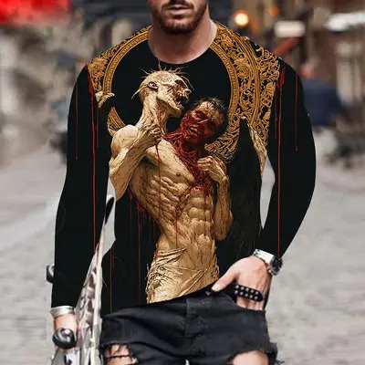 Halloween-Langarmshirt mit Spinnennetz, 3D-Druck - 11