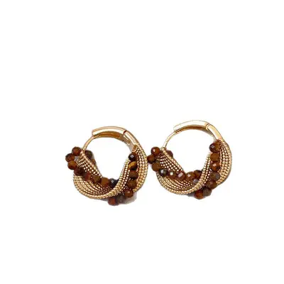 Vintage Kaffeebraune Ohrclips Einzigartiges Design elegante Ohrringe