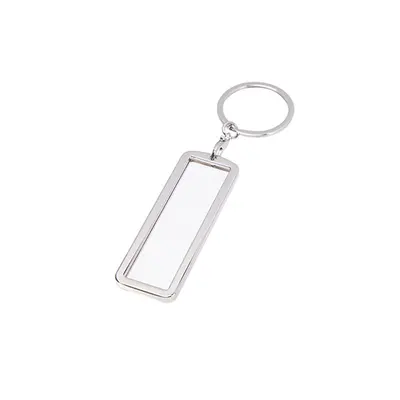 Blank Metal Plate Keychain for Heat Transfer, Zinc Alloy, Double-Sided - 8