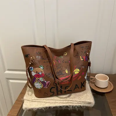 Minimal vintage kadın tote çanta - 4
