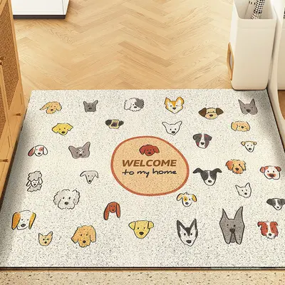 Cuttable Non-Slip PVC Door Mat with Cute Dog Design - 9