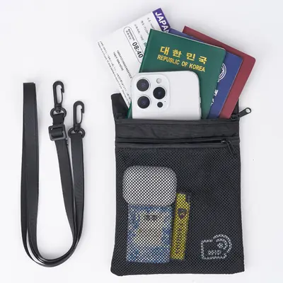 RFID pasaport çantası, boyun askılı, taşınabilir seyahat belge organizer - 1