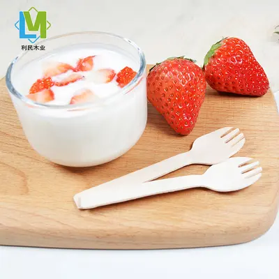 Disposable Birch Wood Knife, Fork and Spoon Set, Biodegradable