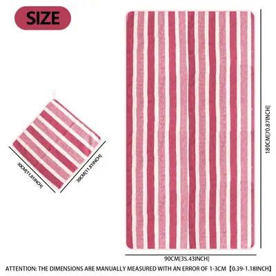 6er XXL Badetuch-Set mit breiten Streifen, 90x180 cm + 5 Handtücher